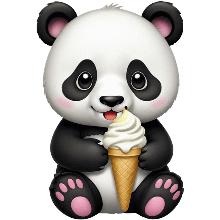 Panda eating ice cream emoji