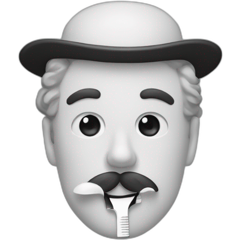 Charlie Chaplin toothbrush moustache emoji