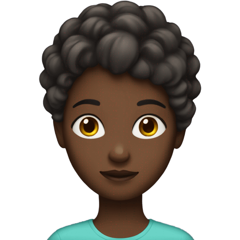 A girl with 4c hair with dark skin emoji