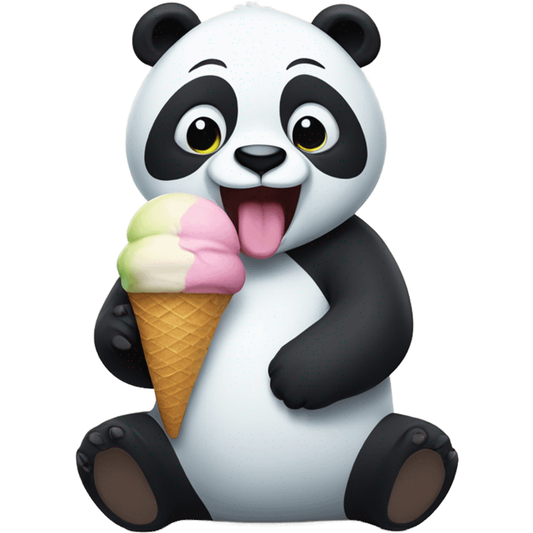 Panda eating ice cream emoji