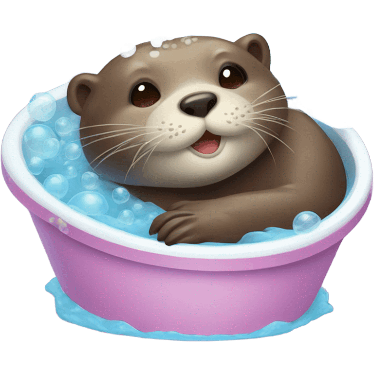 Otter taking a bubble bath emoji