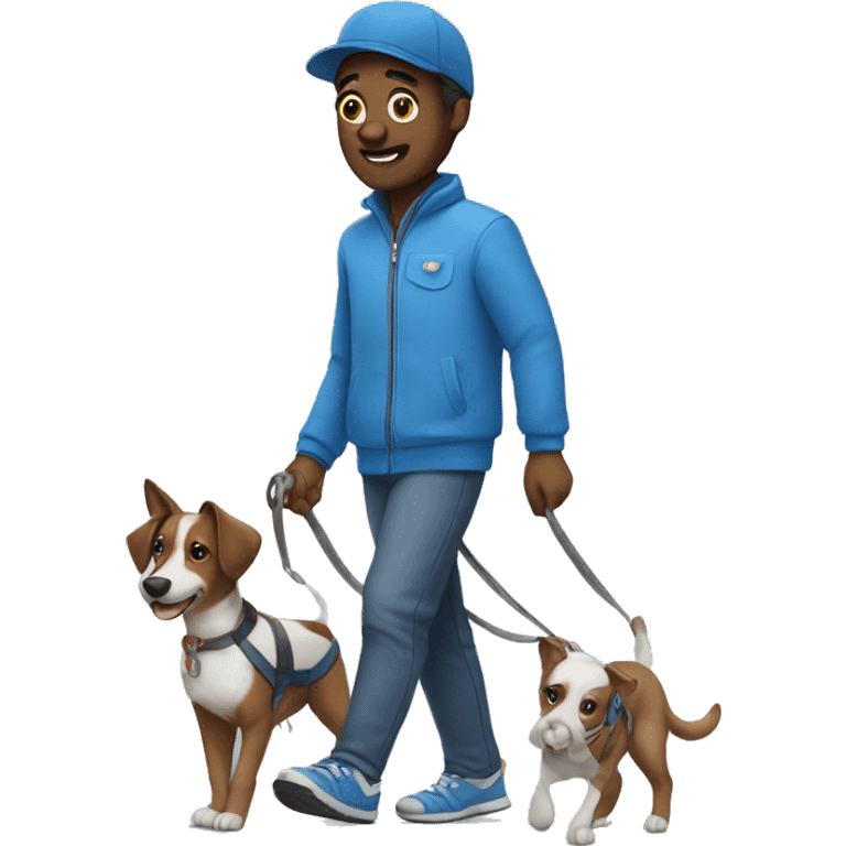 pet walker in blue outfit emoji