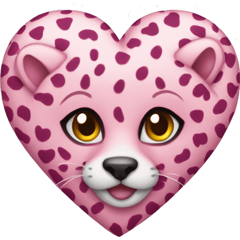 Pink cheeta heart emoji