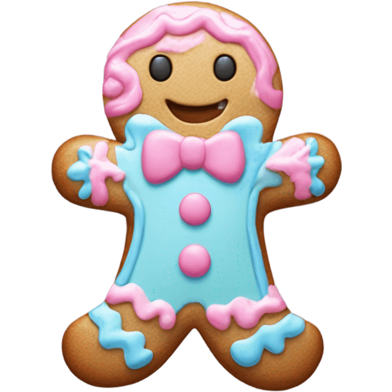 Pastel gingerbread man emoji