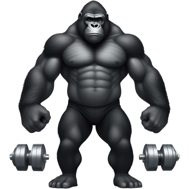 Gorilla lifting weights emoji