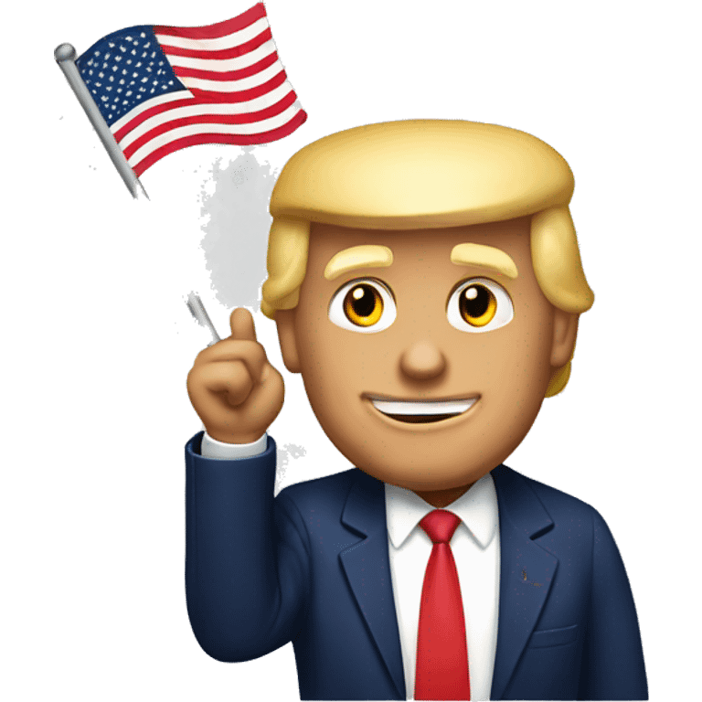 Donald Trump waving an American flag emoji