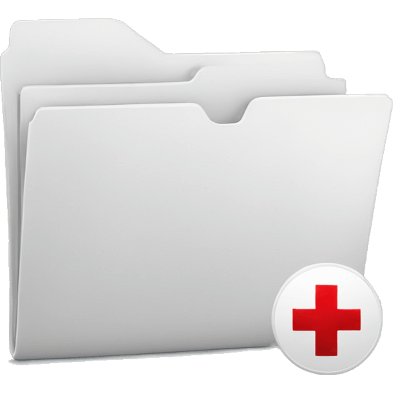 white folder with red cross emoji