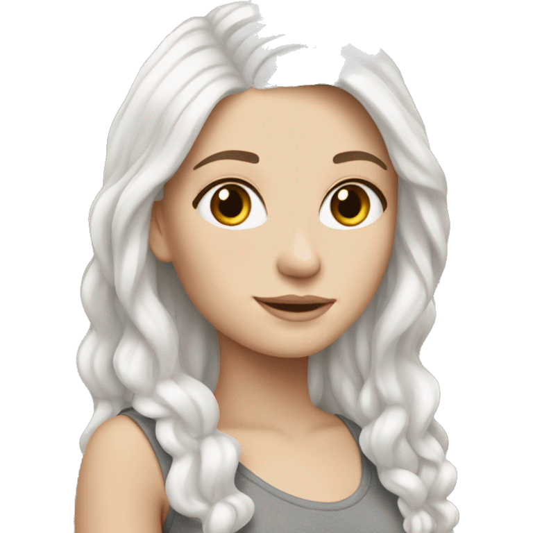 a white girl with white hair emoji