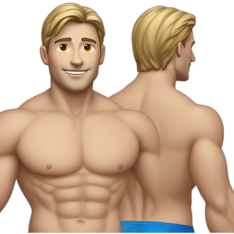 sexy-pose-soft-fit-caucasian-male-blue-bikini-(beach-body)-realistic emoji