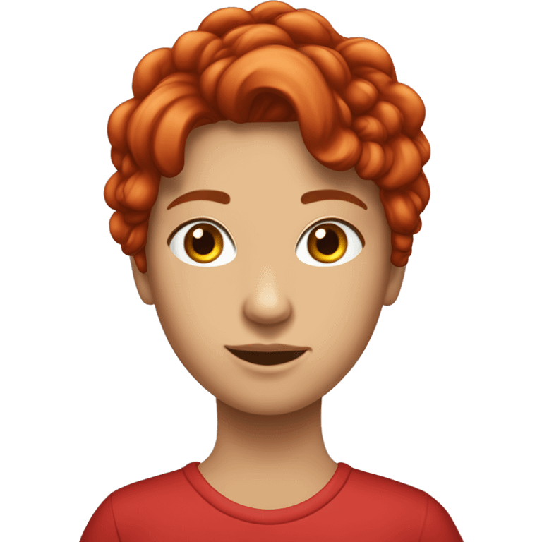 Una ragazzacon capelli rossi maglietta rossa un po giovane emoji