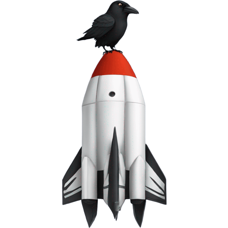 Raven on a rocket emoji