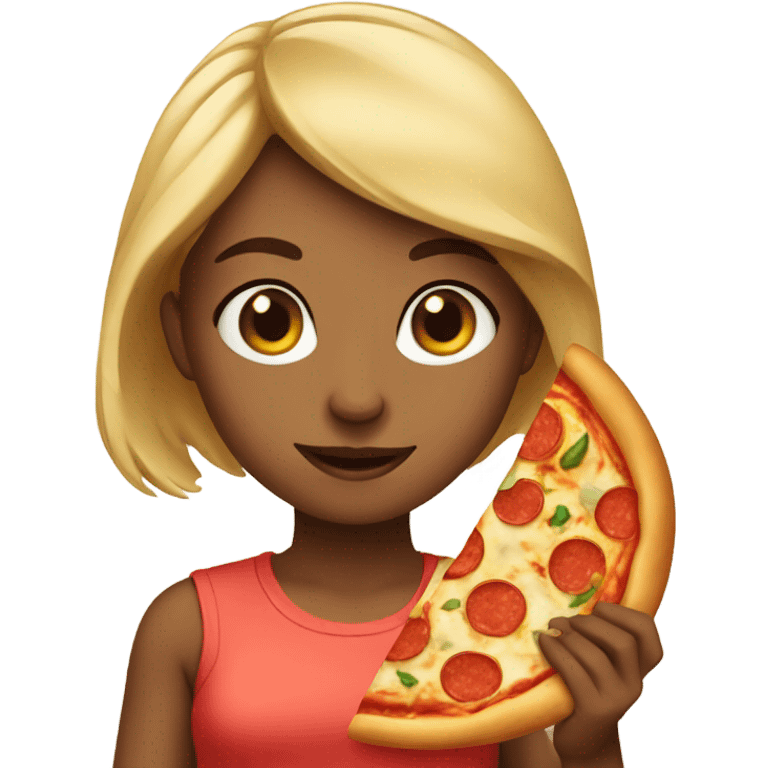 Girl with pizza  emoji