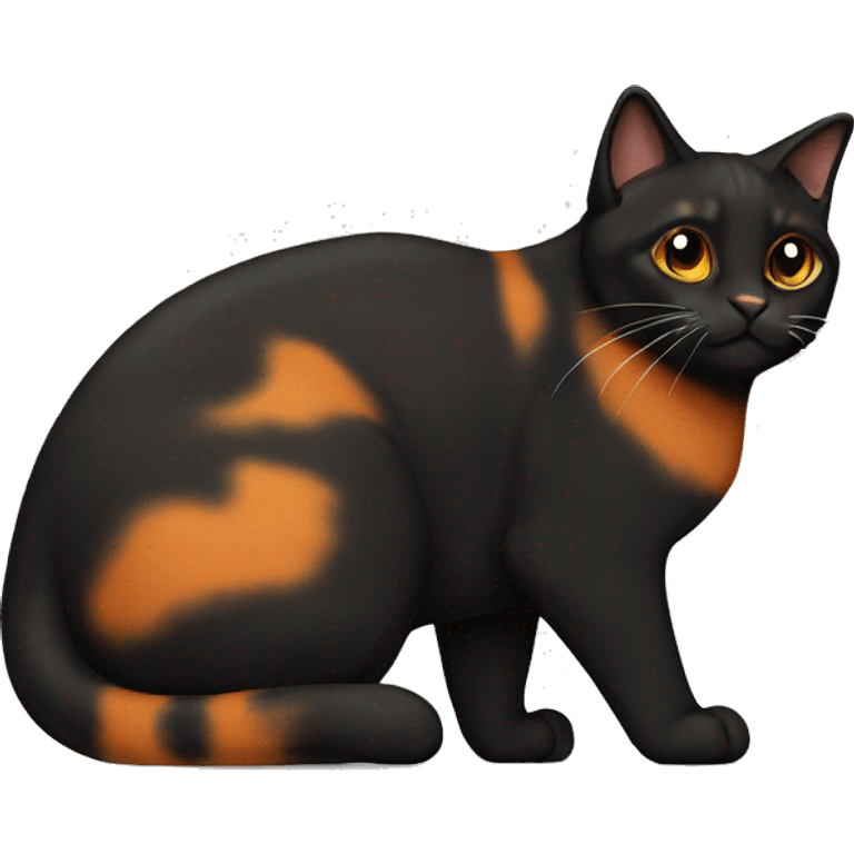 Black orange cat torty emoji