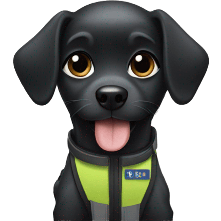 Small Black dog in service vest emoji