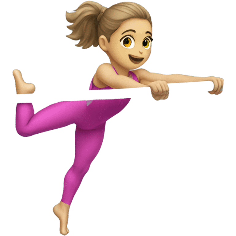 Gymnastics girl on a bar emoji