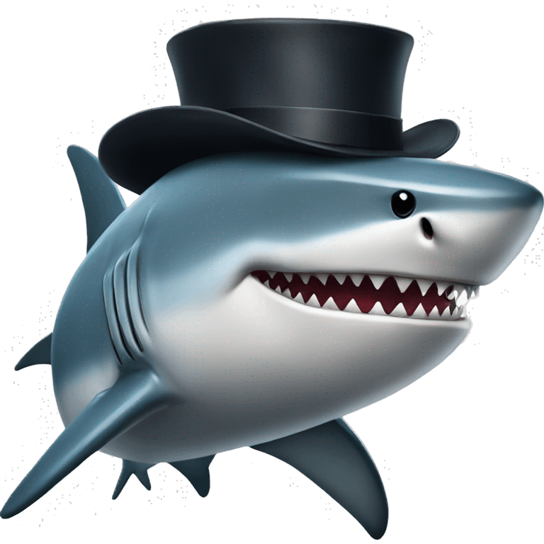 shark with tophat emoji