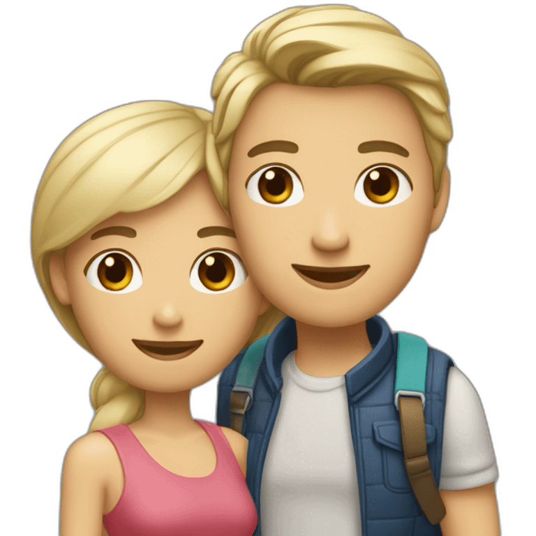 Une fille brune en couple avec une fille blonde emoji