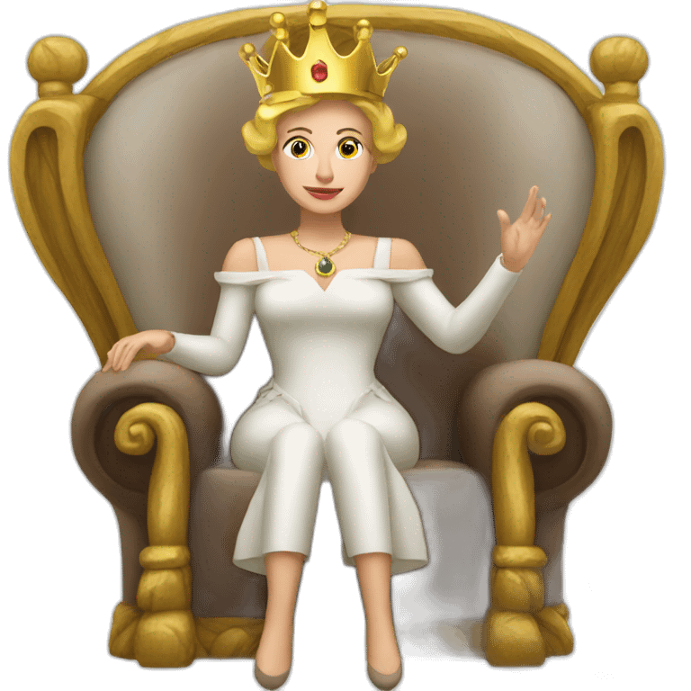 man whorshipping a queen on the throne emoji