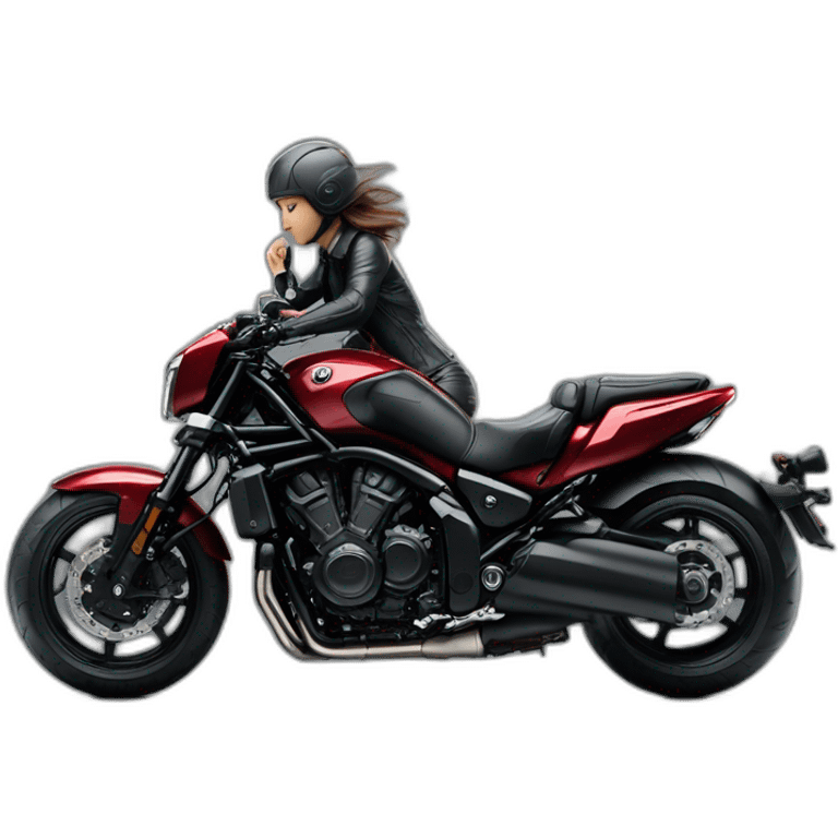 Yamaha Vmax 1700 con mujer emoji