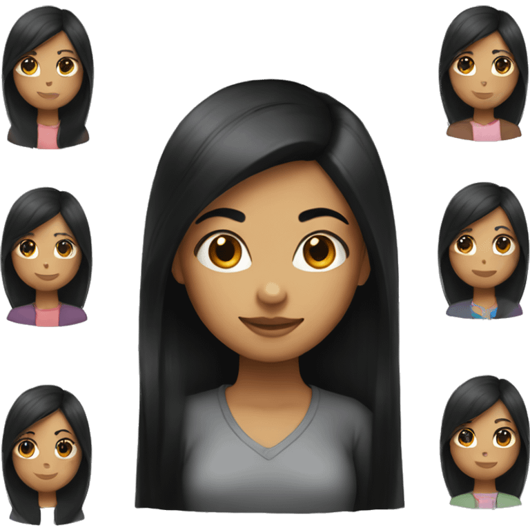 girl with straight black hair emoji