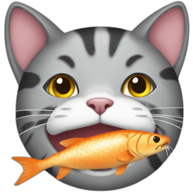 Cat eat fish emoji