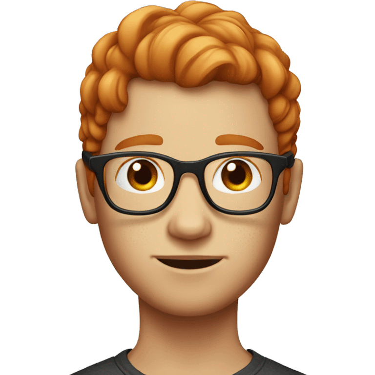 Ginger hair with glasses and freckles emoji