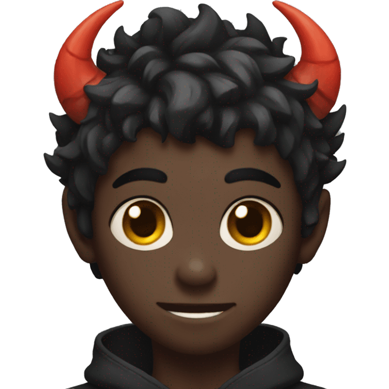 Black demon boy with oni horns emoji