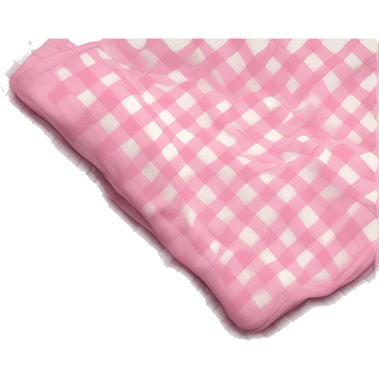 a pink and white plaid blanket folded up emoji