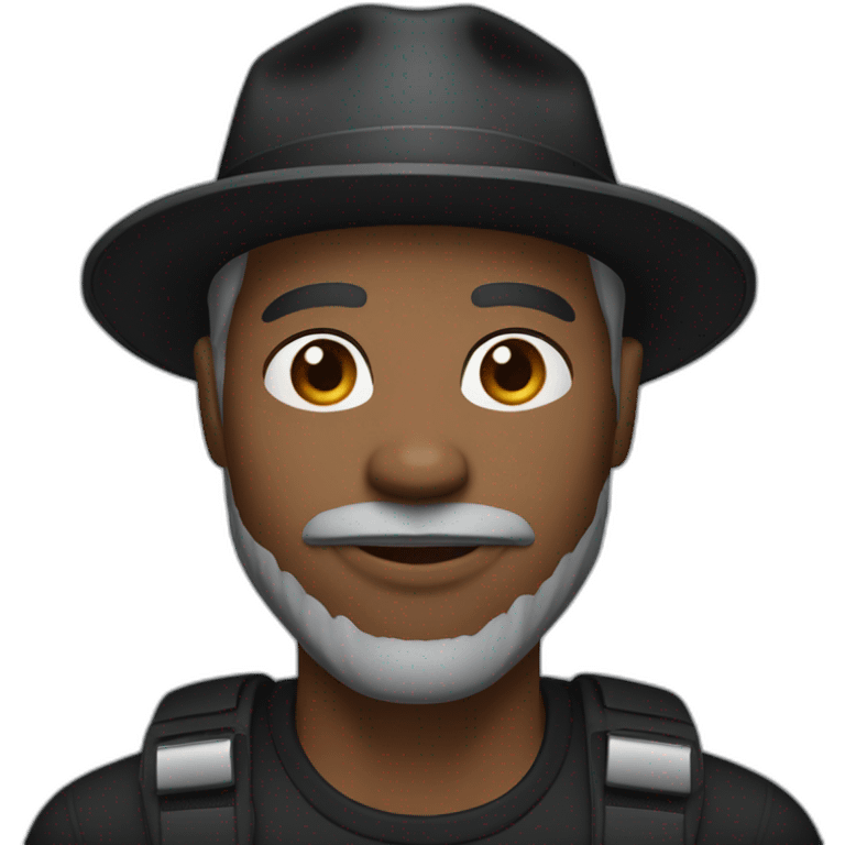 African American man with medium skin tone, wearing a black hat. He also has a short, unshaven gray beard. recording a selfie video emoji