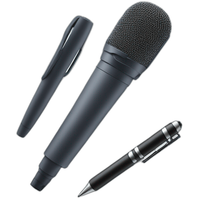 microphone with laptop and pen emoji