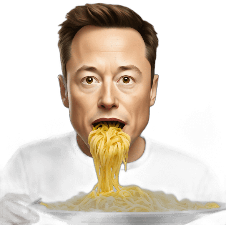 elon musk eating pasta emoji