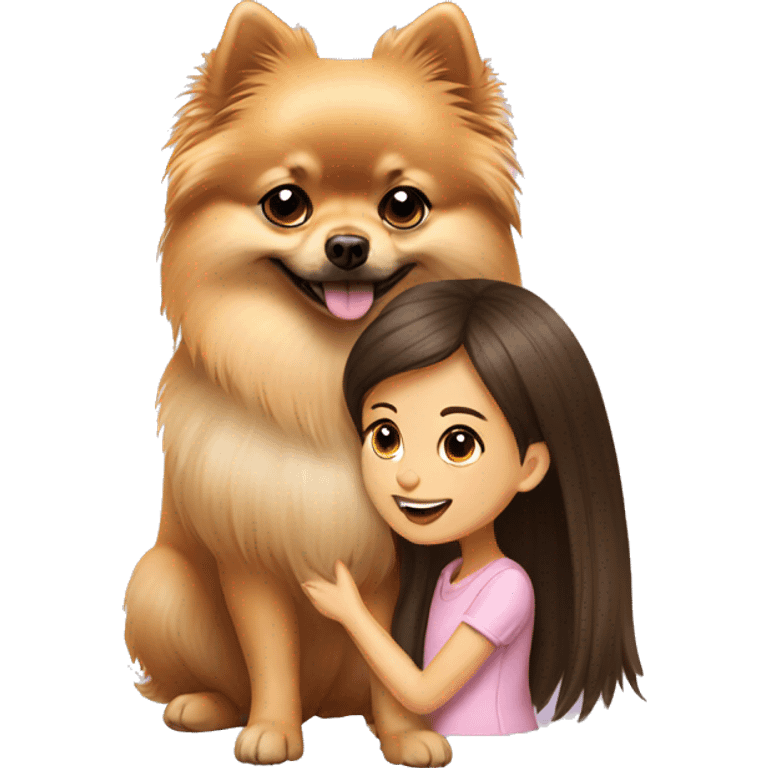 Pomeranian with a girl emoji