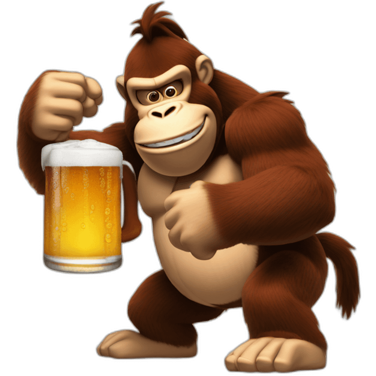 Donkey kong drink beer emoji