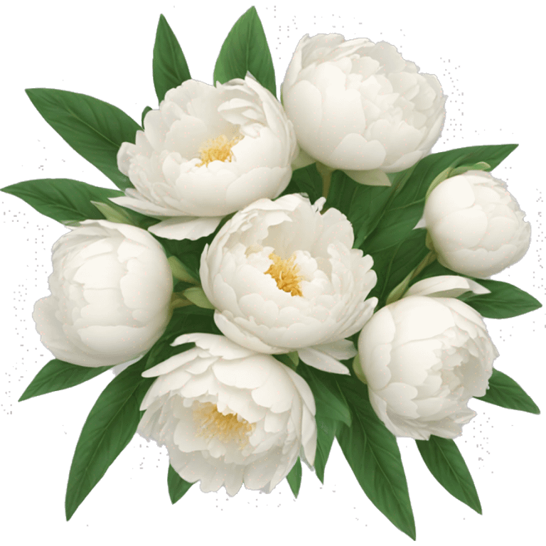 Bouquet of white peonies  emoji