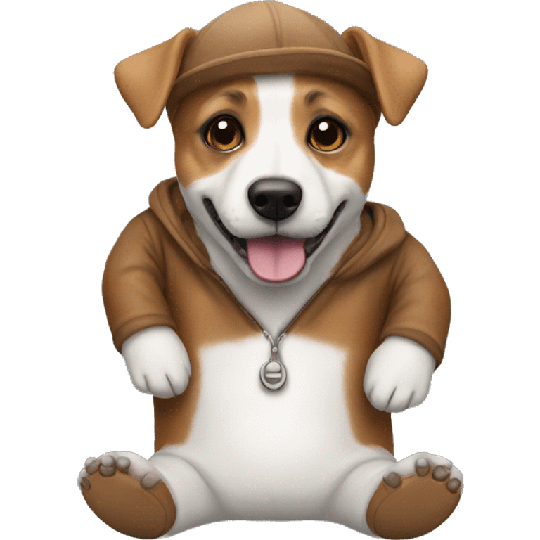 a jack russel in a teddy bear costume emoji