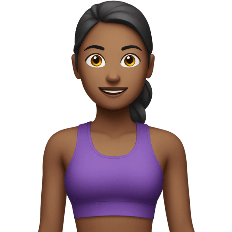 Girl exercising purple emoji