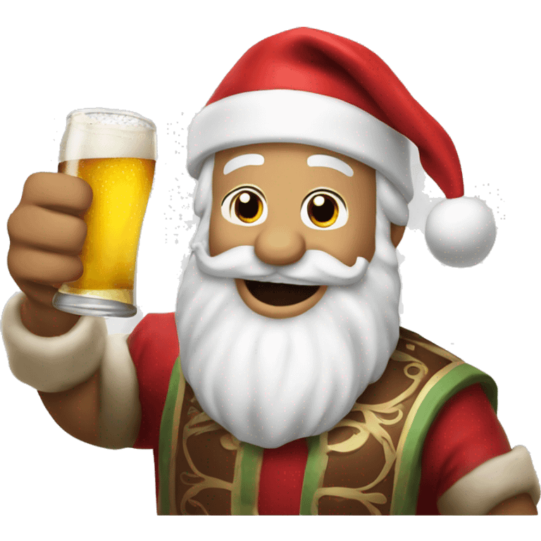 PAPAI NOEL TOMANDO CERVEJA emoji