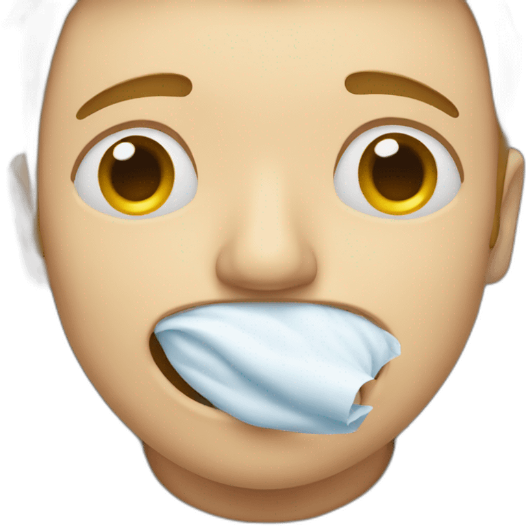 A sneezing guy whose snot flew out emoji