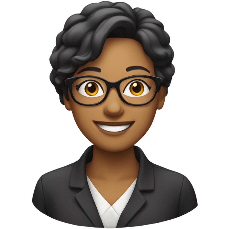 smiling lady with glasses emoji