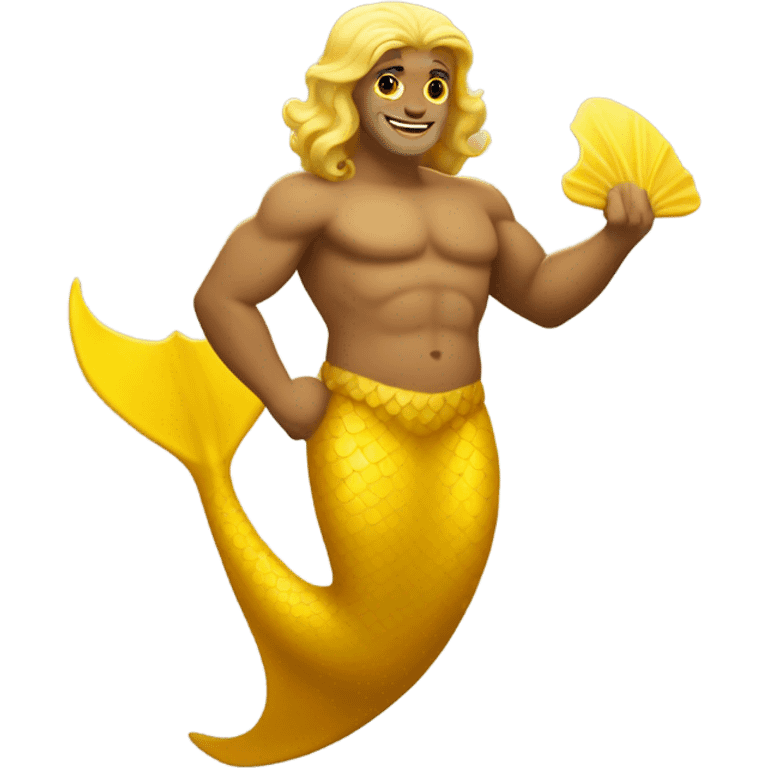 Tan Jewish merman with yellow mermaid tail emoji