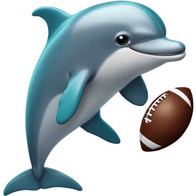 Dolphin with football emoji