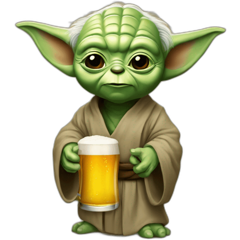 Yoda buvant une bière emoji