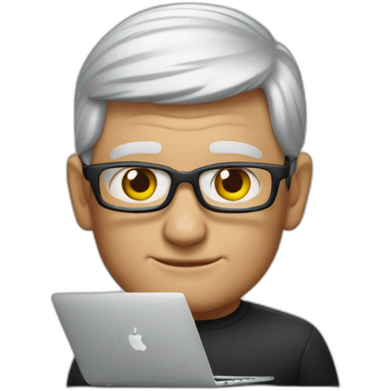 tim cook with macbook pro emoji