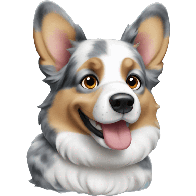 Blue Merle corgi emoji