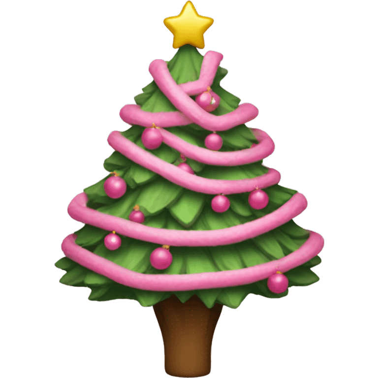 Pink Christmas tree emoji