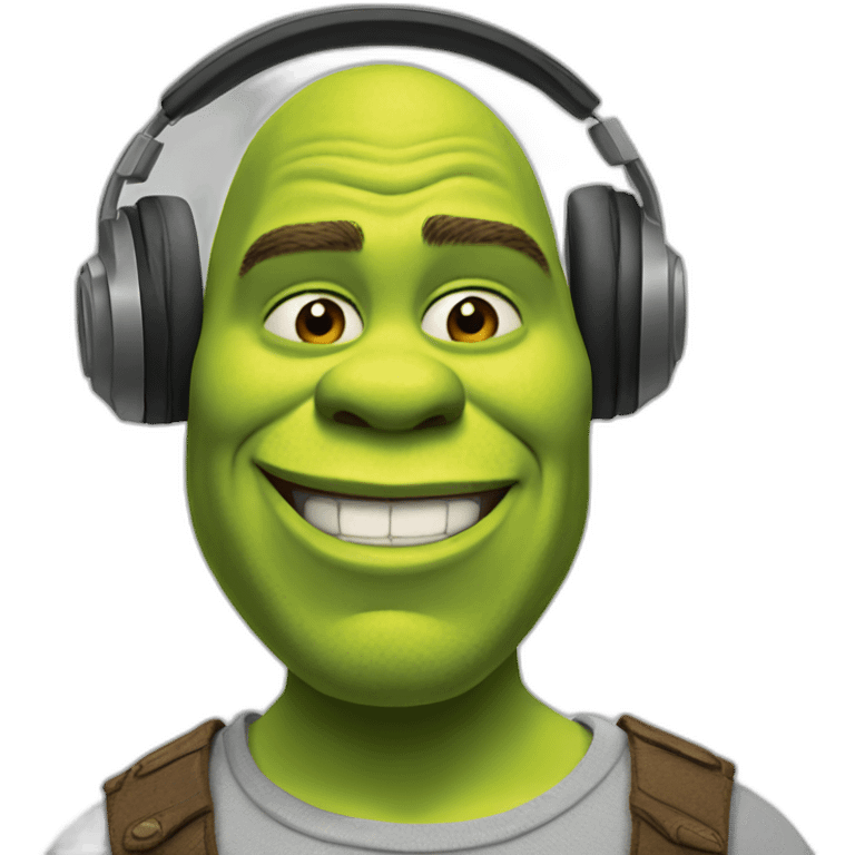 shrek listening to music emoji