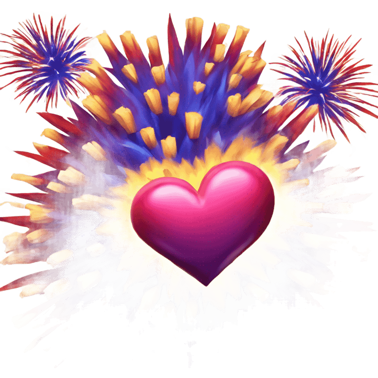 Fireworks exploding hearts  emoji