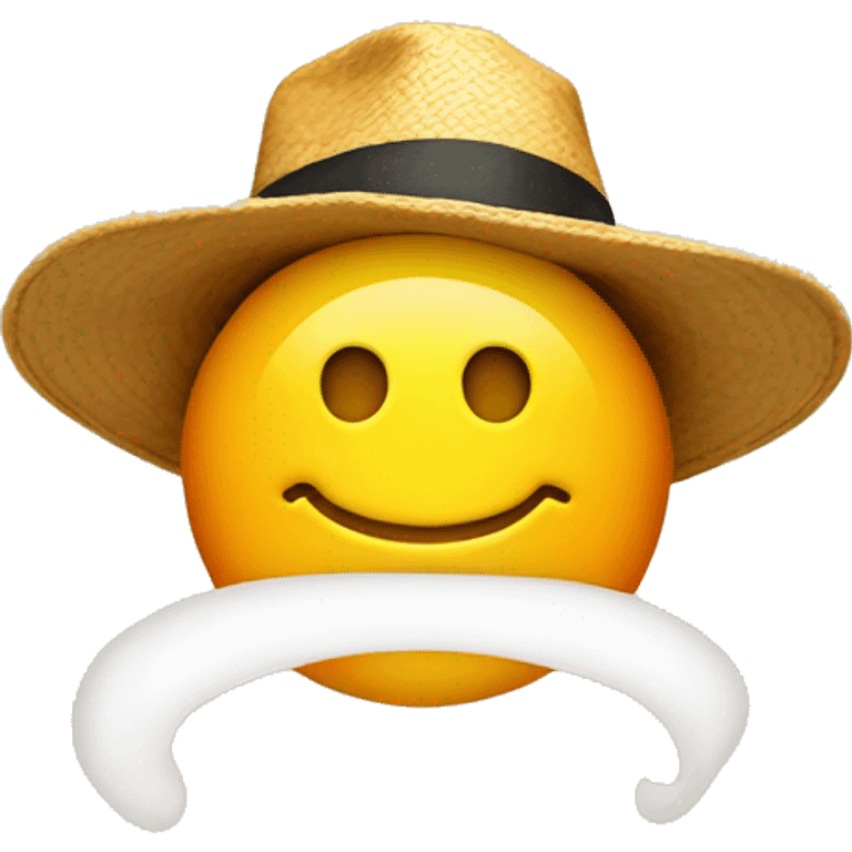 sun with a smiley face and hat on it emoji