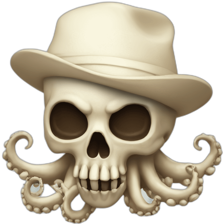 Skull with octopuss hat emoji