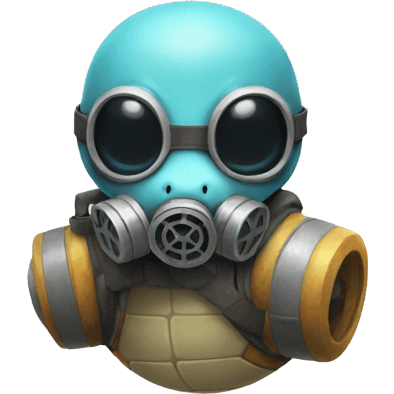 squirtle wearing gas mask emoji